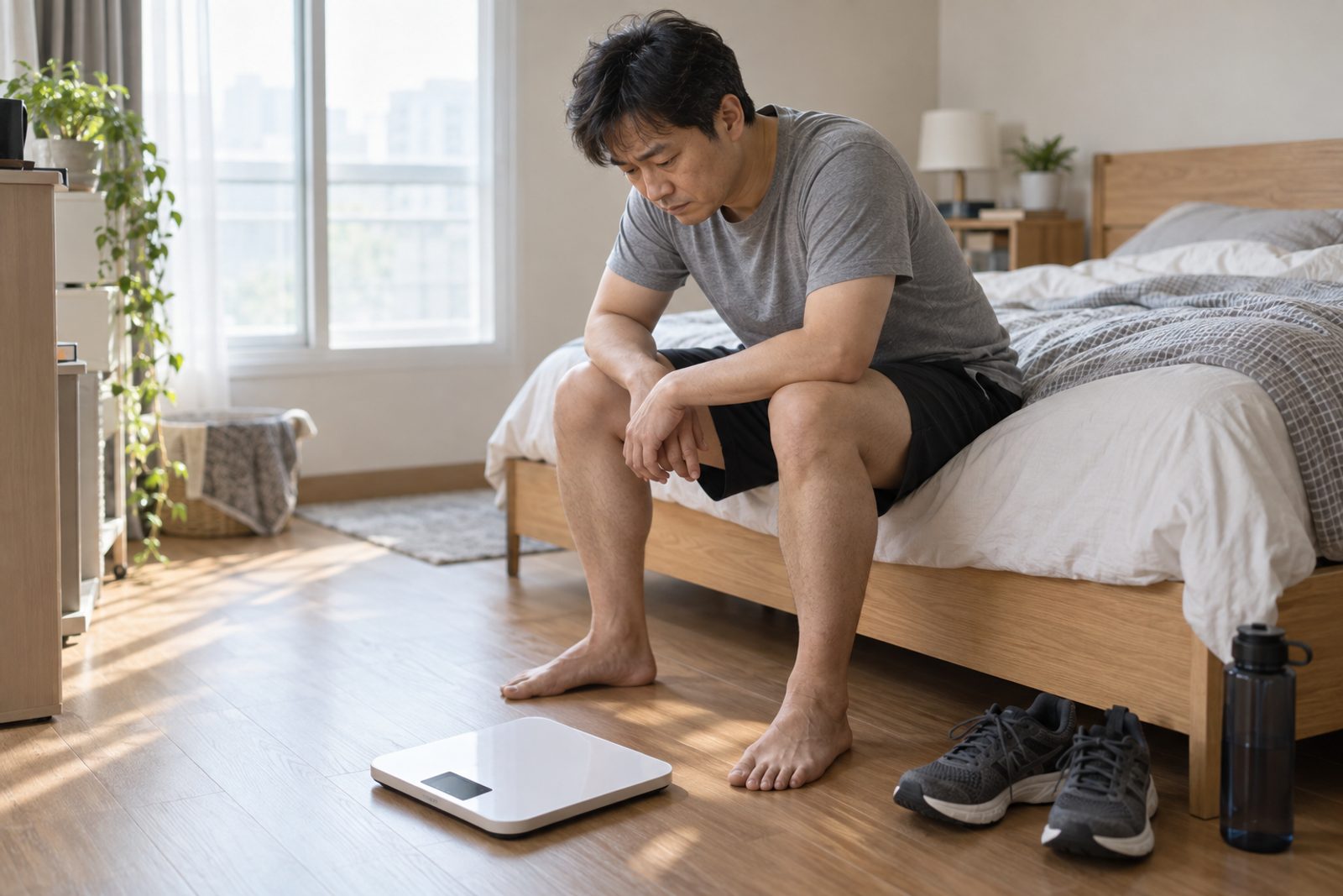 다이어트 한 달째 체중계 숫자가 그대로라면 — 정체기, 살이 멈춘 것인지 물에 가려진 것인지부터 가립니다