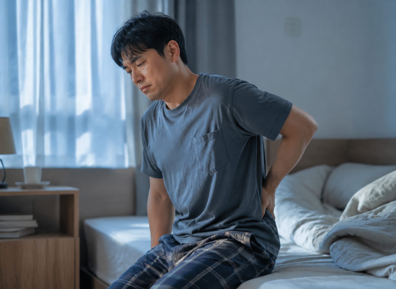 아침에 허리가 뻣뻣하고 움직이면 풀린다면 — 염증성 요통(강직성 척추염), 보통 허리 통증과 이렇게 갈립니다