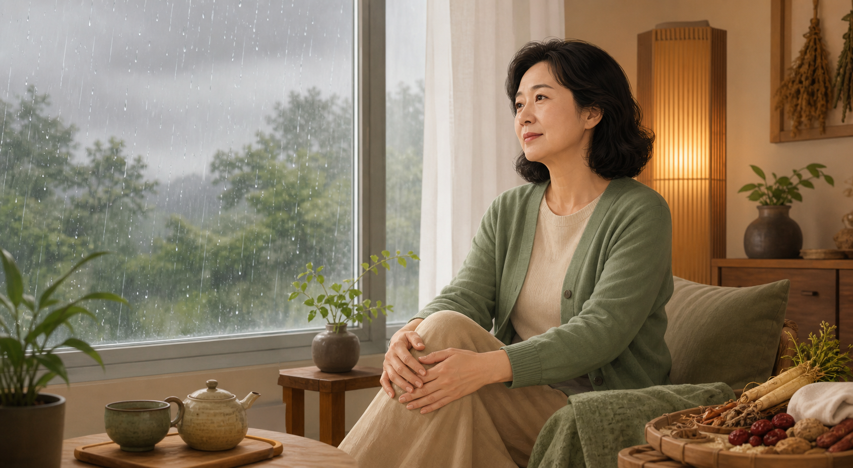 장마철만 되면 왜 무릎·허리가 더 쑤실까요? — 비 오는 날 통증의 정체와 관리법