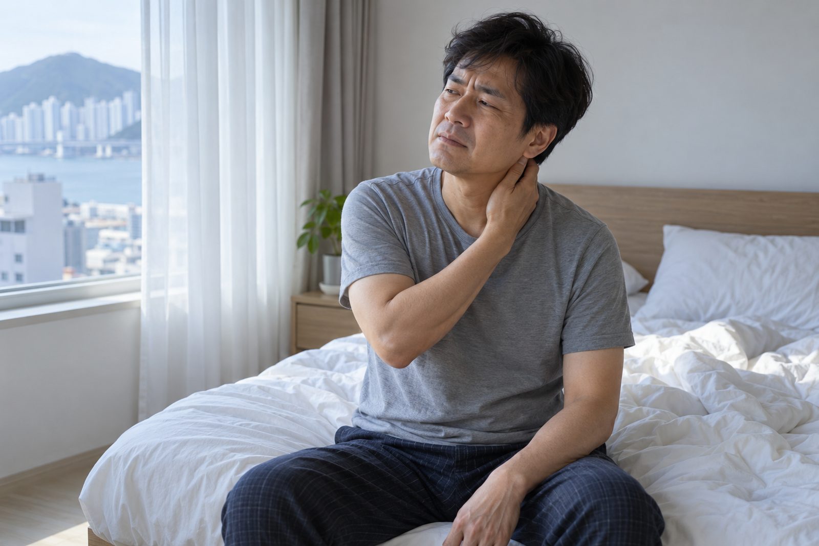 자고 일어나 목이 안 돌아간다면 — 목 담(급성 사경), 목디스크·근막통과 이렇게 갈립니다